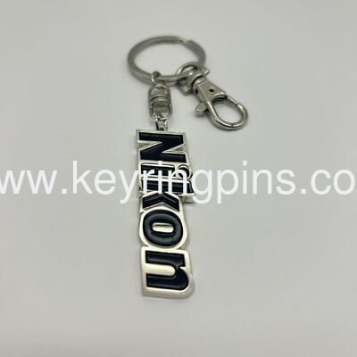 Alphanumeric metal keyrings soft enamel crafts  letters keychains custom