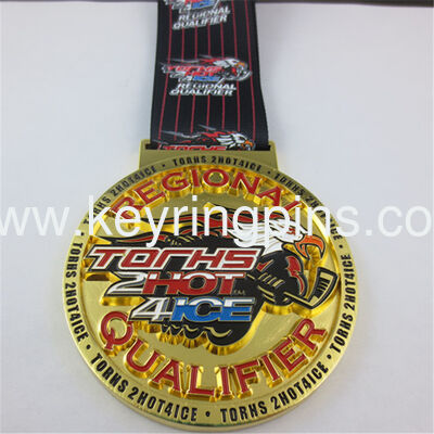 Good price Gold enent race metal medals with ribbon, OEM medals for team online