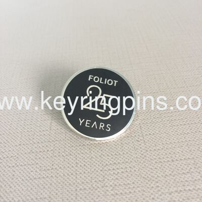 Good price Premium FOLIOT 25th Anniversary Enamel Pin - Silver Plated Commemorative Badge for Corporate Souvenirs online