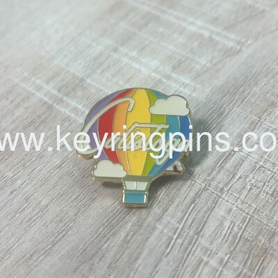 Good price Calistoga Hot Air Balloon Enamel Pin, California Travel Souvenir Lapel Pin, Rainbow Sky Collectible Badge online