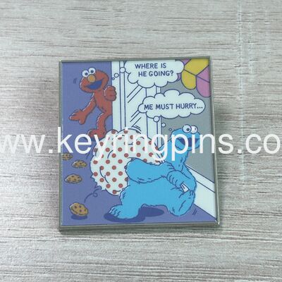 Good price Vintage Style Sesame Street Elmo & Cookie Monster Enamel Pin, Cartoon Comic Strip Lapel Pin for Fans online